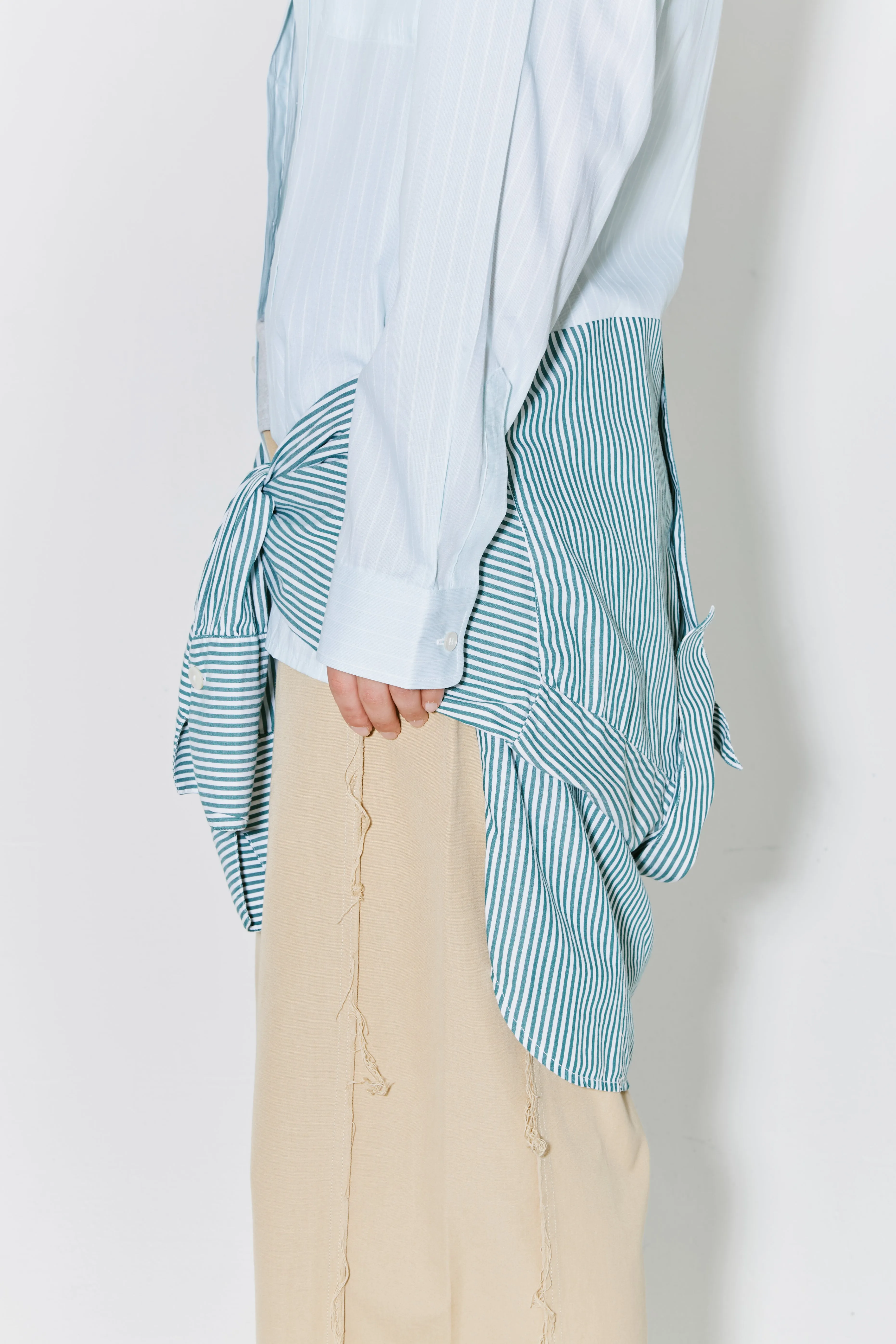 COX shirt stripes green