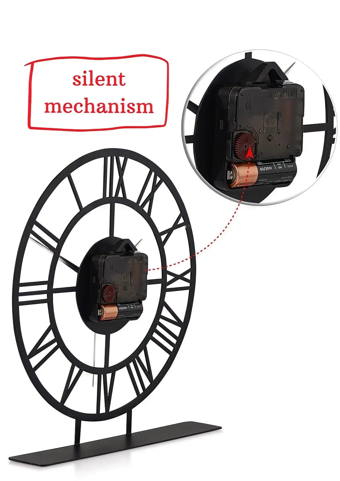 Creative Metals Desktop Clock, Table Clock, Modern Design, Office Gift, 9.5INCH, Silent Mechanism