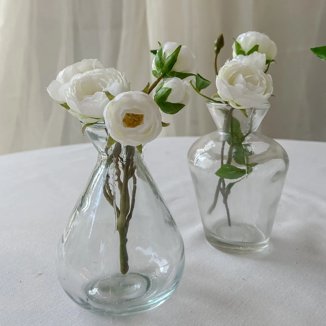 Dainty Clear Glass Bud Vases Wedding Table Decorations - Set of 4