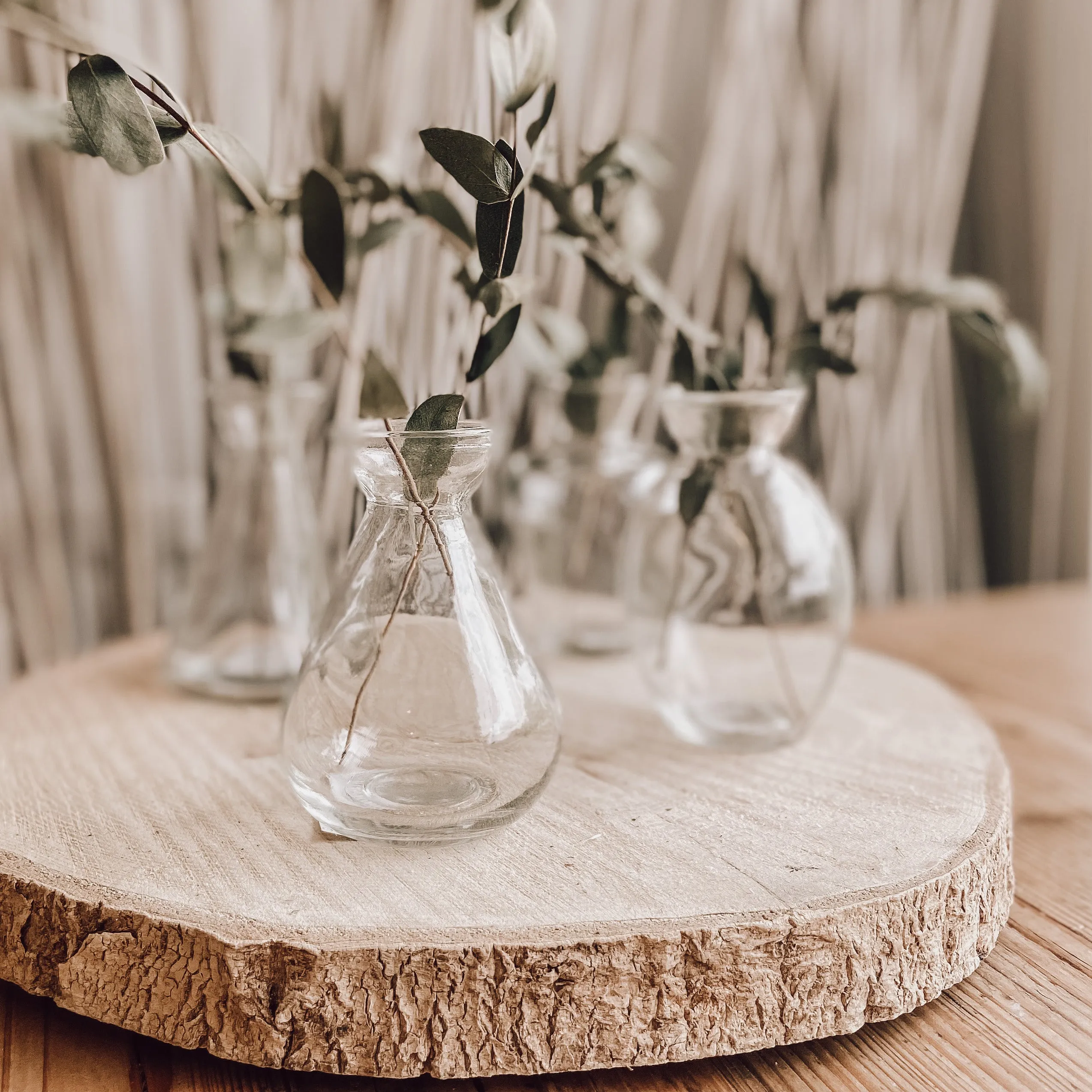 Dainty Clear Glass Bud Vases Wedding Table Decorations - Set of 4
