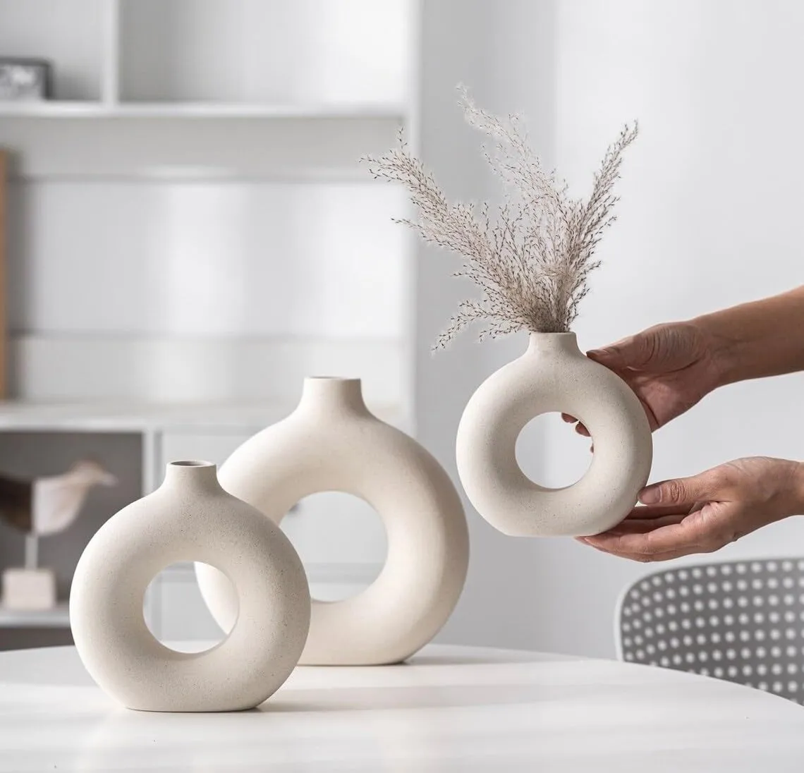 DONUT CERAMIC VASE SET - PACK OF 3