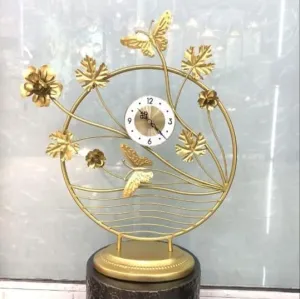 Dratal Table Clocks,Butterfly Pattern Design Simple Design Desk Clock Silent NonTicking,Battery Powered,for Kids,Bedroom,Travel, Kitchen,Bedside Desktop