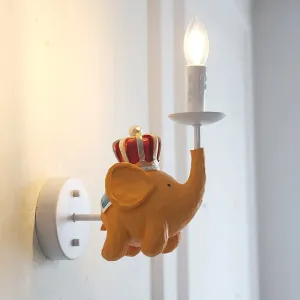 Elephant Foyer 1 Light Metal Candle Wall Lamp - White Finish