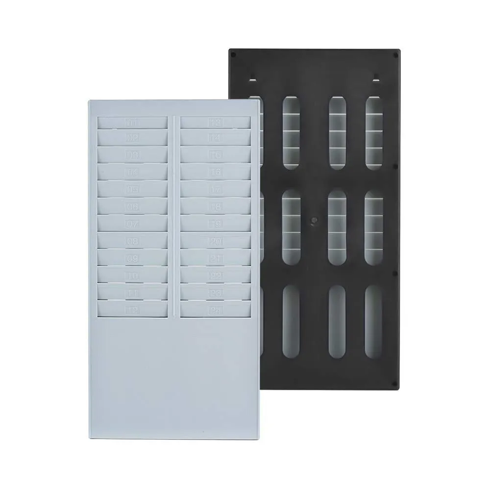 Festnight DOYO Time Card Rack Wall Mount Holder 24 Pocket Slot for Attendance Recorder Punch Time Office