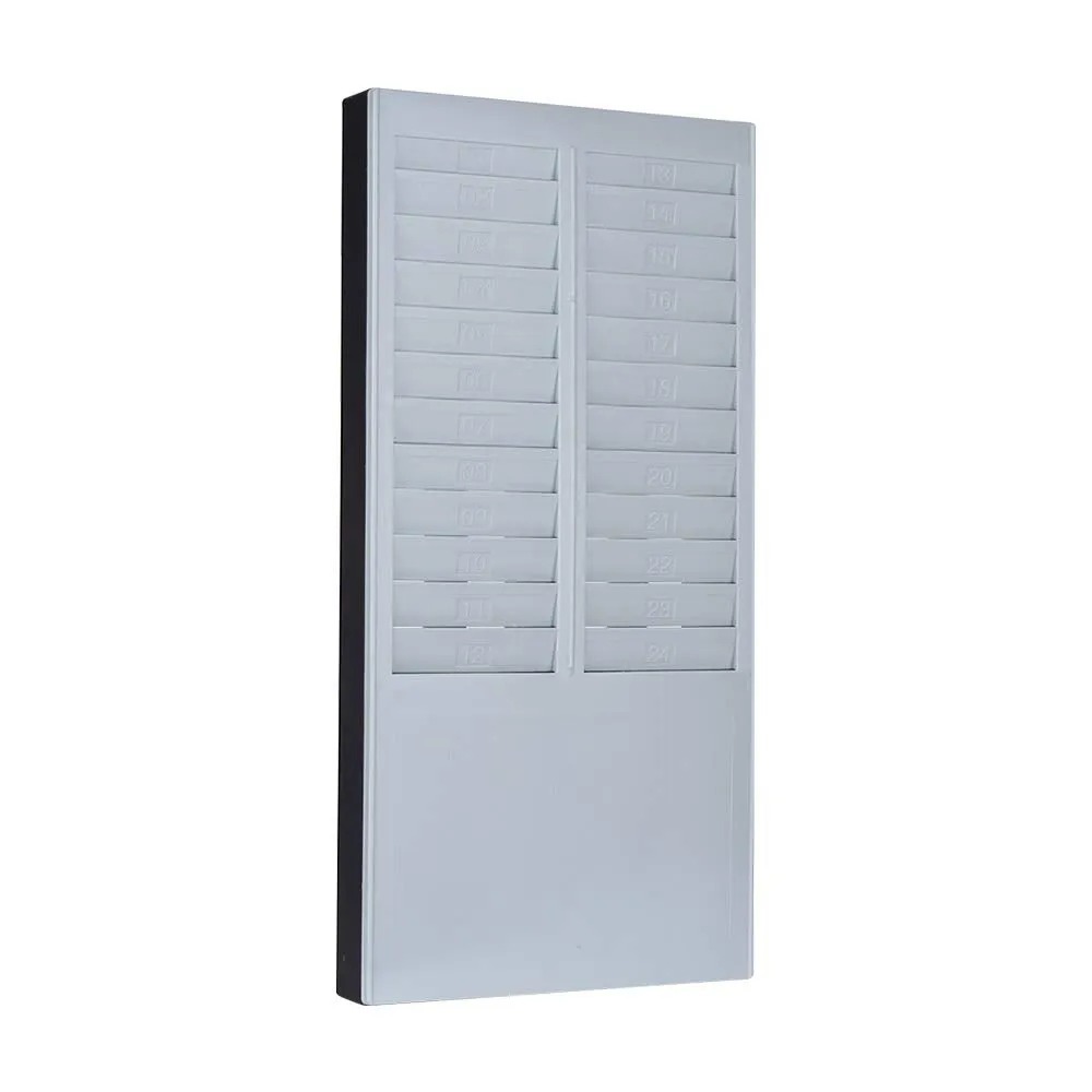 Festnight DOYO Time Card Rack Wall Mount Holder 24 Pocket Slot for Attendance Recorder Punch Time Office