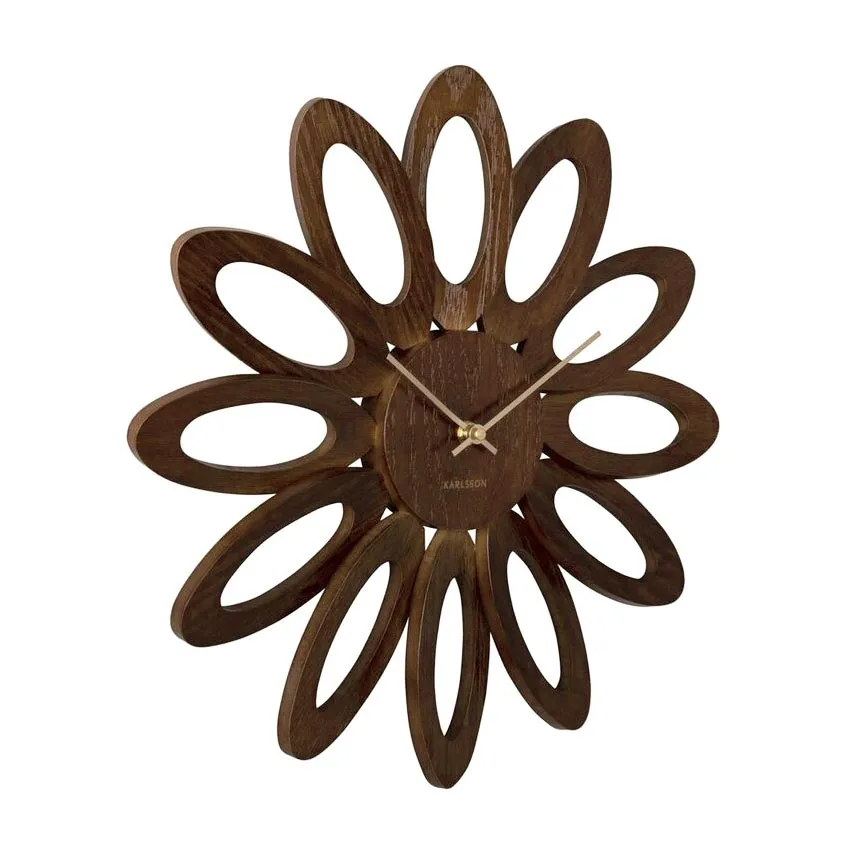 Fiore Wall Clock - Dark Wood (40cm)