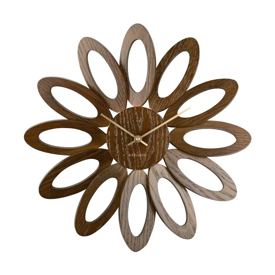 Fiore Wall Clock - Dark Wood (40cm)