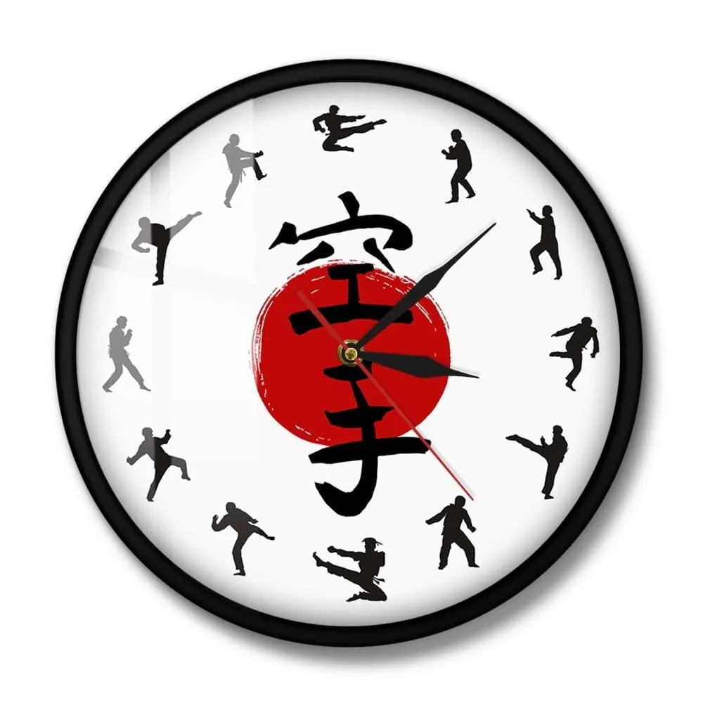 Fistfight Karate Wall Decor Hanging Silent Wall Watch Japanese Martial Arts