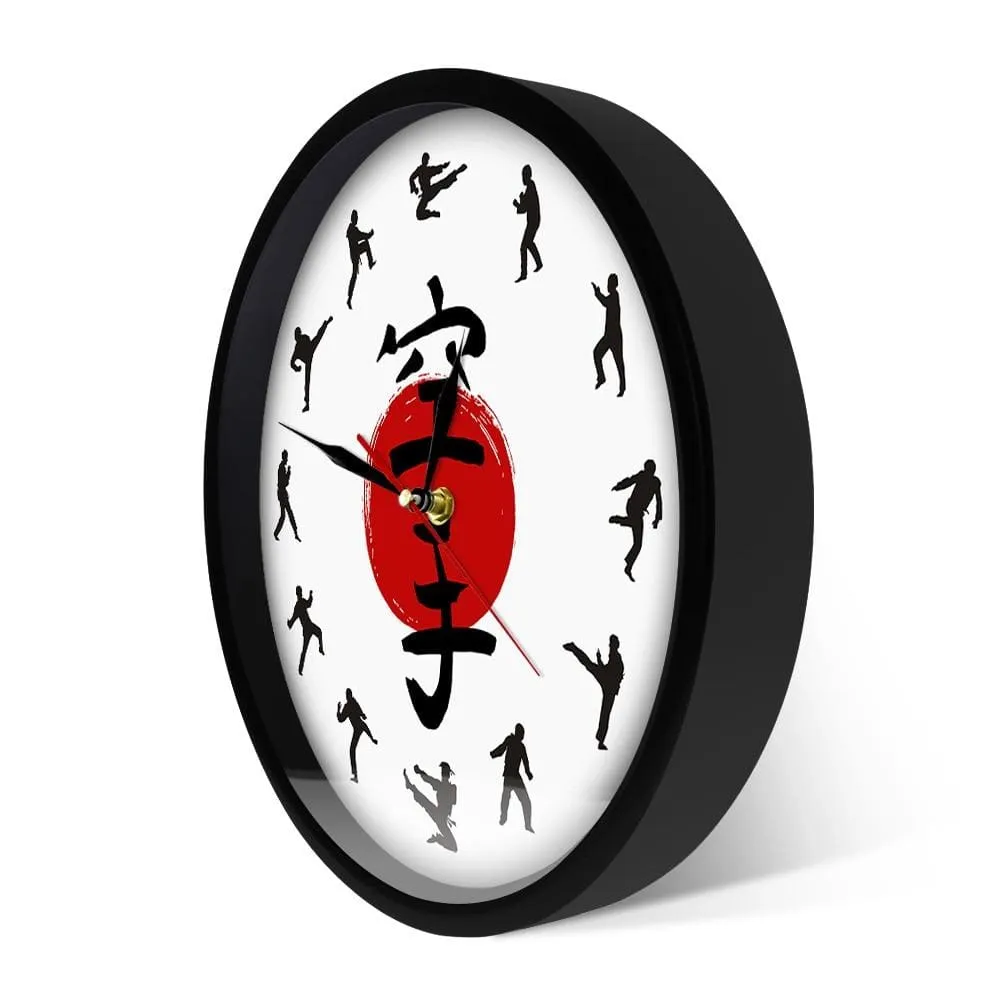 Fistfight Karate Wall Decor Hanging Silent Wall Watch Japanese Martial Arts