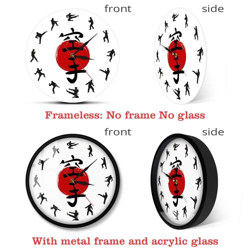 Fistfight Karate Wall Decor Hanging Silent Wall Watch Japanese Martial Arts