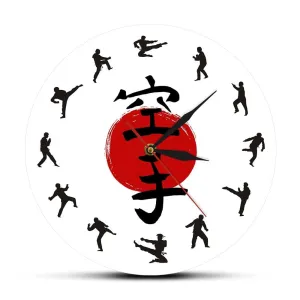 Fistfight Karate Wall Decor Hanging Silent Wall Watch Japanese Martial Arts