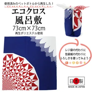 Furoshiki, Japanese Traditional Handkerchief Wrapping Cloth - Eco Cloth Series Mt.Fuji Kiriko Glass Pattern