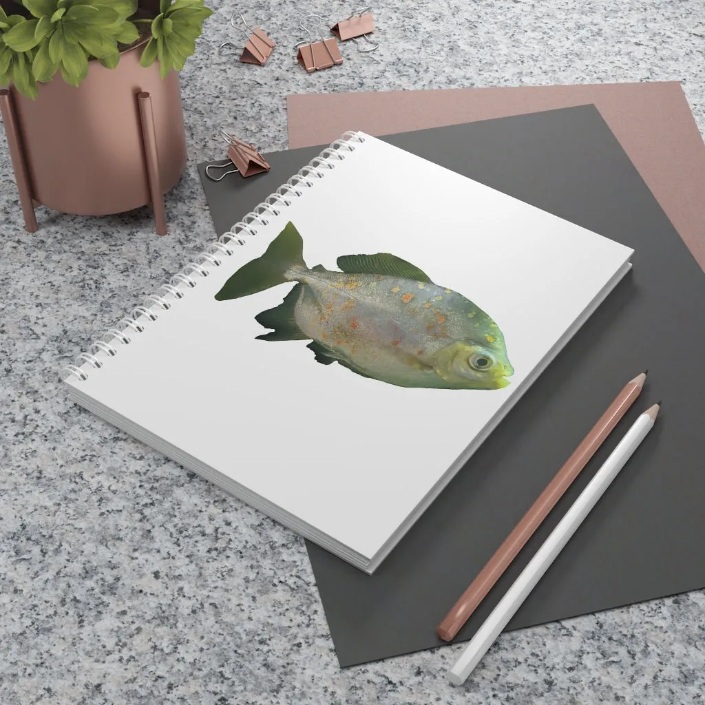 Glitter Green Fish with Specs Spiral Notebook