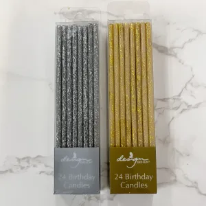 Glitter Tall Thin Stick Candles