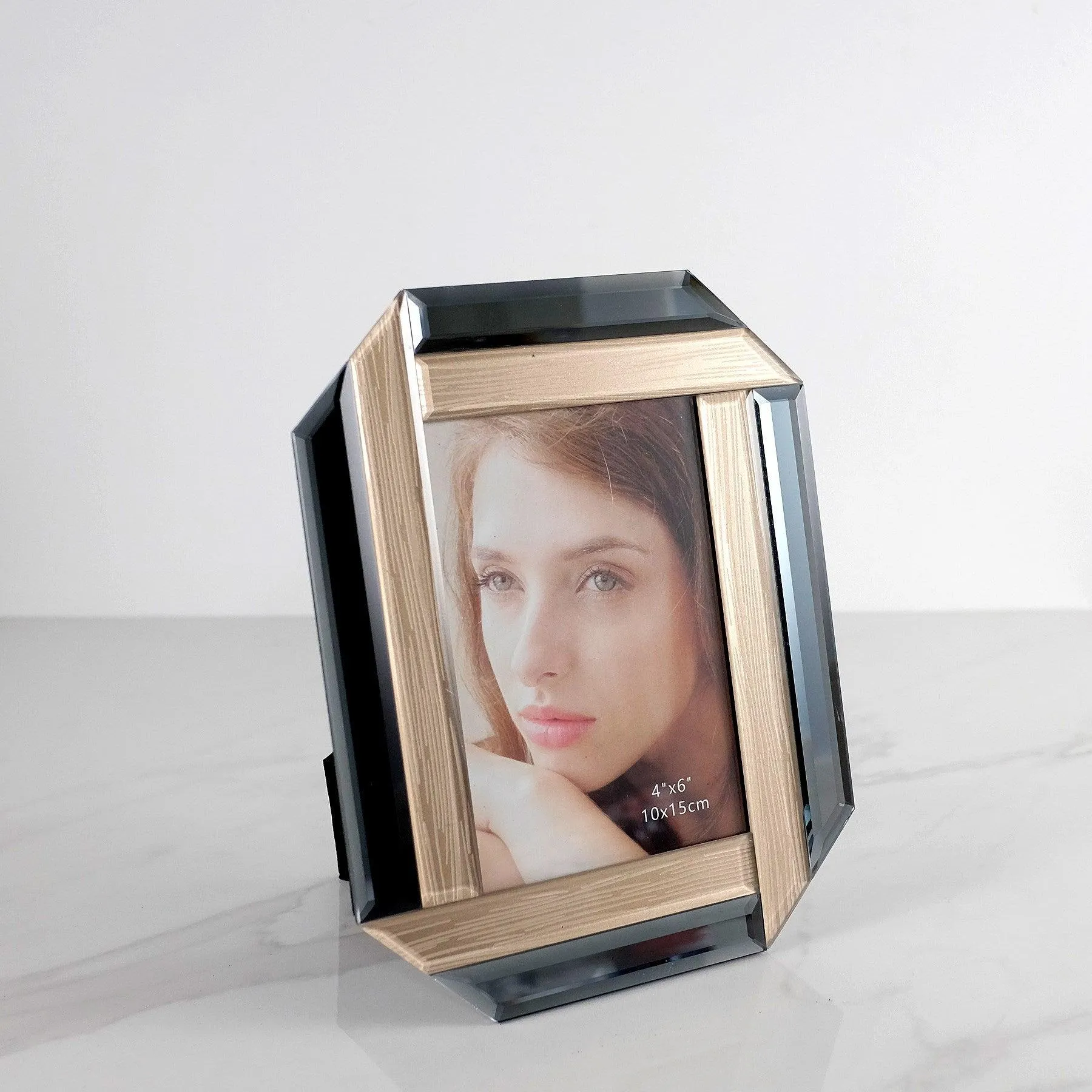 Gray Mirrored Picture Frame