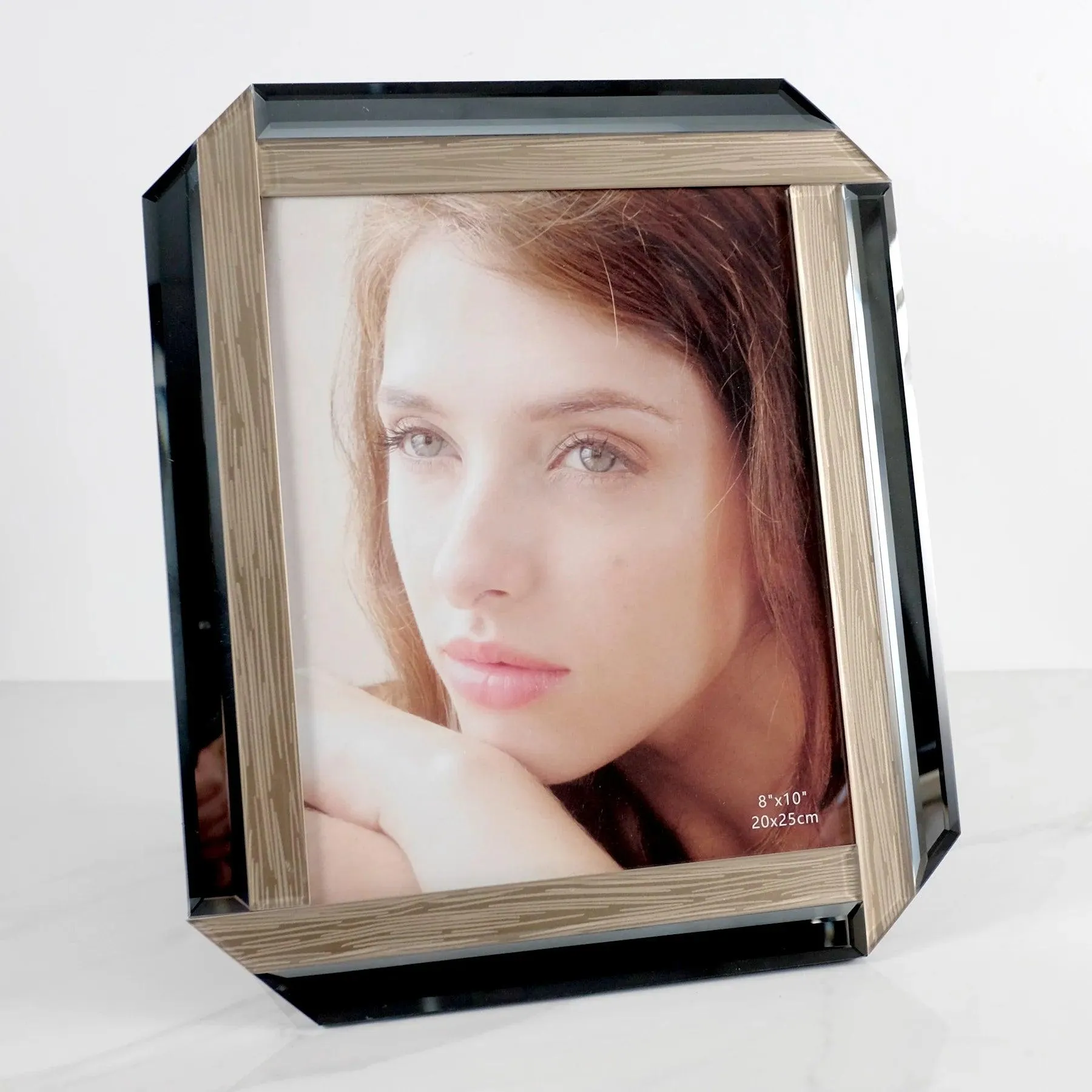 Gray Mirrored Picture Frame