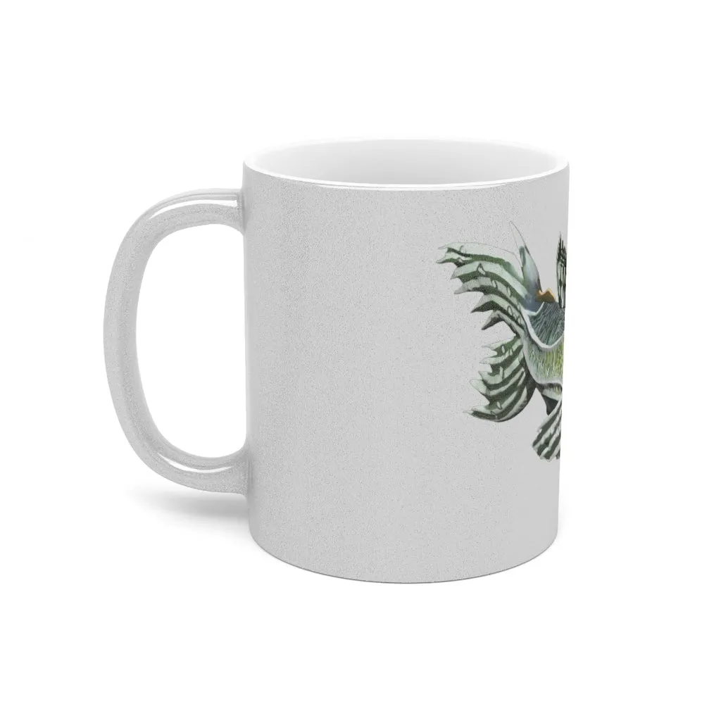 Green Fish Metallic Mug (Silver / Gold)