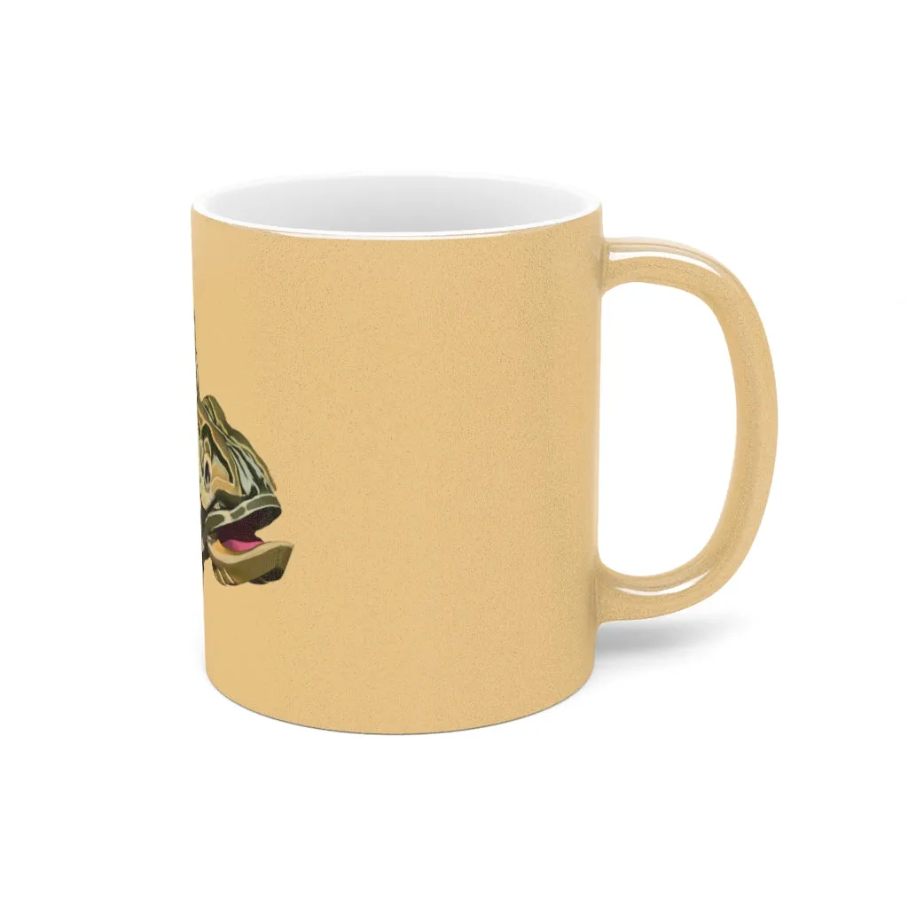 Green Fish Metallic Mug (Silver / Gold)
