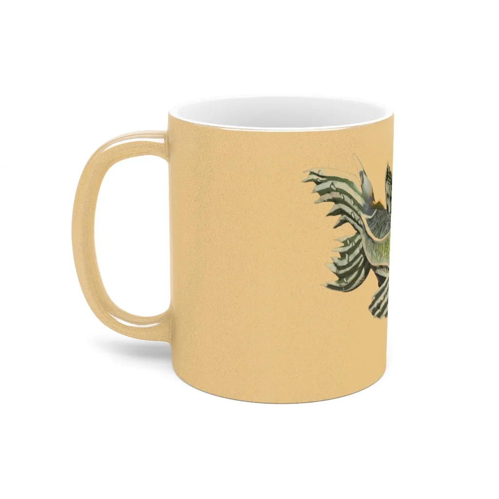 Green Fish Metallic Mug (Silver / Gold)