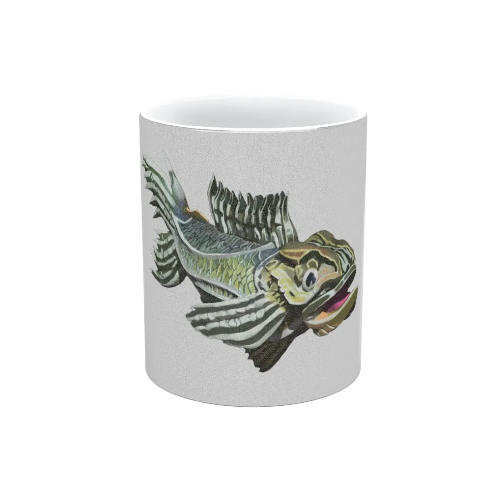 Green Fish Metallic Mug (Silver / Gold)