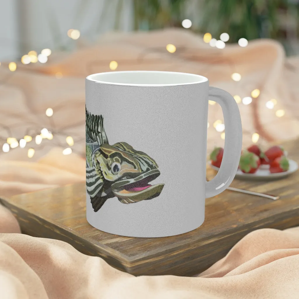 Green Fish Metallic Mug (Silver / Gold)