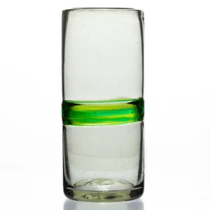 Green Stripe Tall / Hi-Ball Recycled Glass