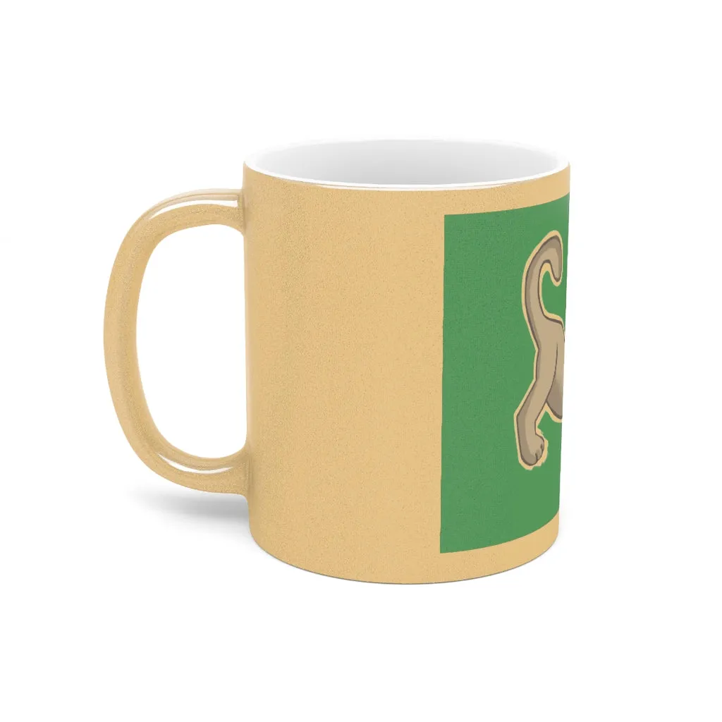 Grey Kitty Metallic Mug (Silver / Gold)