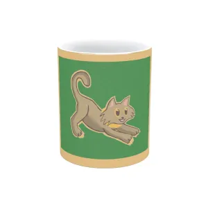 Grey Kitty Metallic Mug (Silver / Gold)