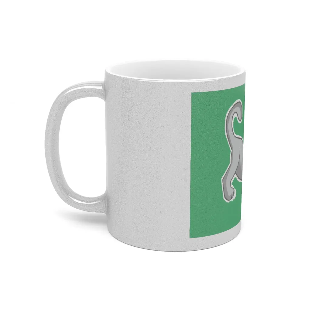 Grey Kitty Metallic Mug (Silver / Gold)