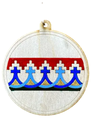 Hand-Painted Wooden Ornaments "Border Design Series"