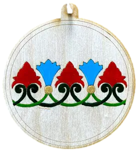 Hand-Painted Wooden Ornaments "Border Design Series"