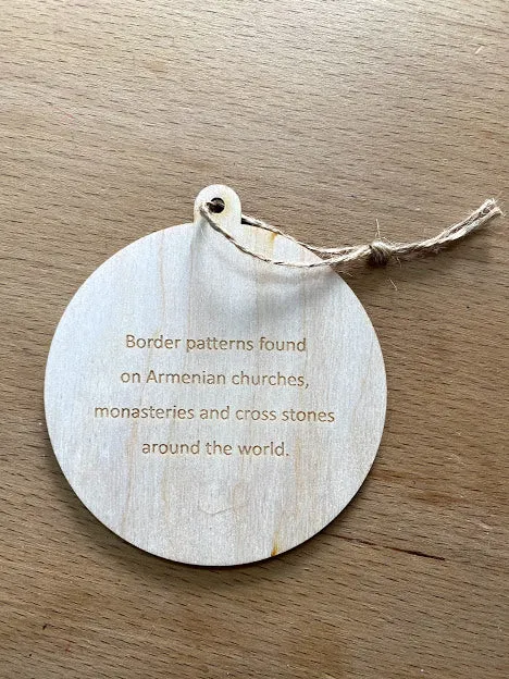 Hand-Painted Wooden Ornaments "Border Design Series"