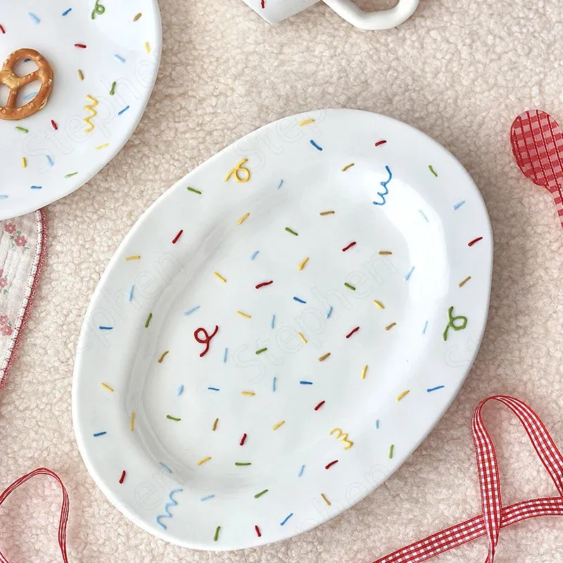 Handheld Irregular Ceramic Dinner Plates