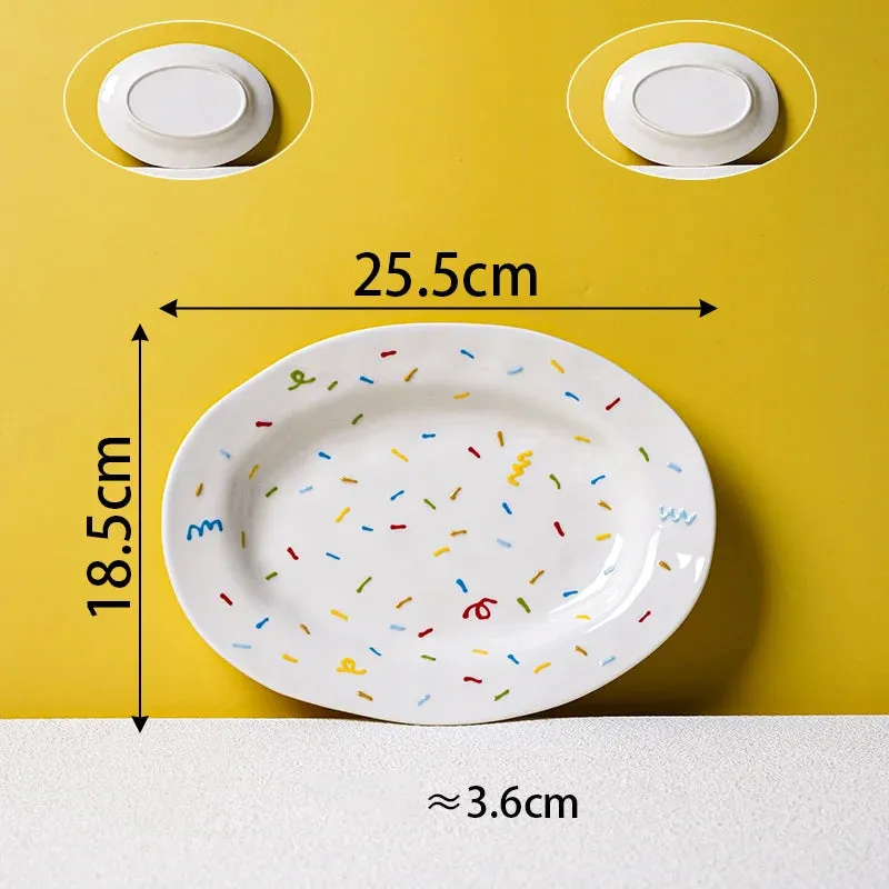 Handheld Irregular Ceramic Dinner Plates