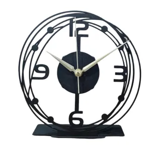 Hari Enterprise Modern Metal Desktop Clock, Tabletop Clock, Office Desk Clock, Home Office Decor,New Job Gift,Classic Clock Gift,Silent Clock,Business Clock