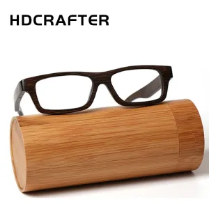 Hdcrafter Unisex Full Rim Square Bamboo Wood Frame Eyeglasses 56190