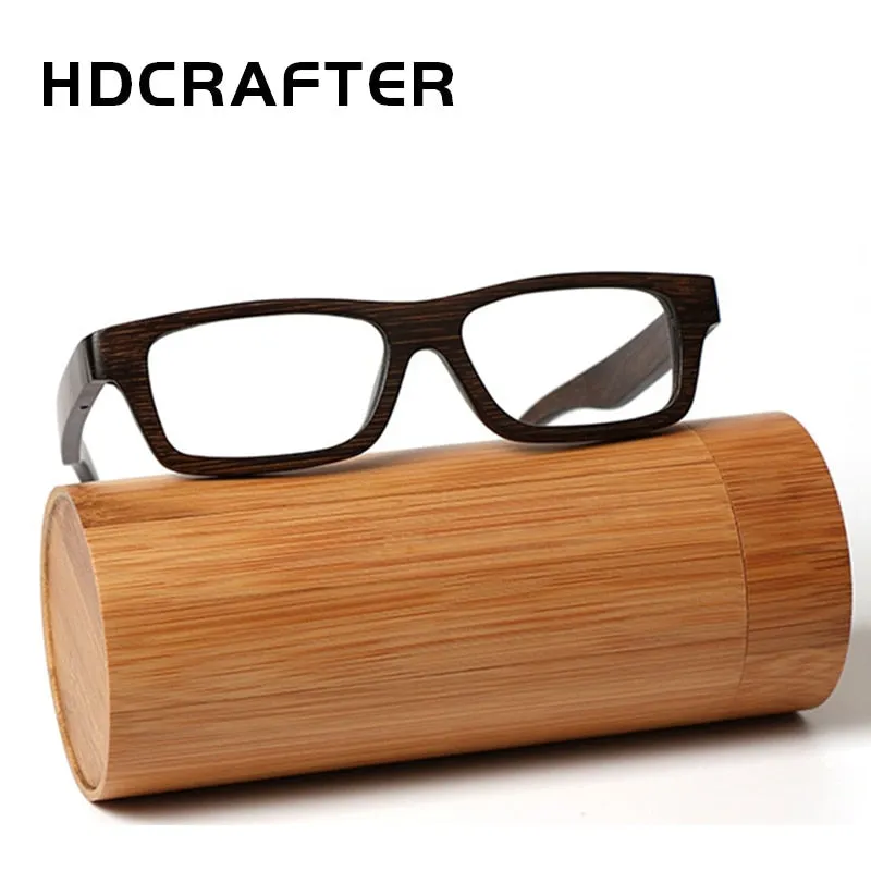 Hdcrafter Unisex Full Rim Square Bamboo Wood Frame Eyeglasses 56190