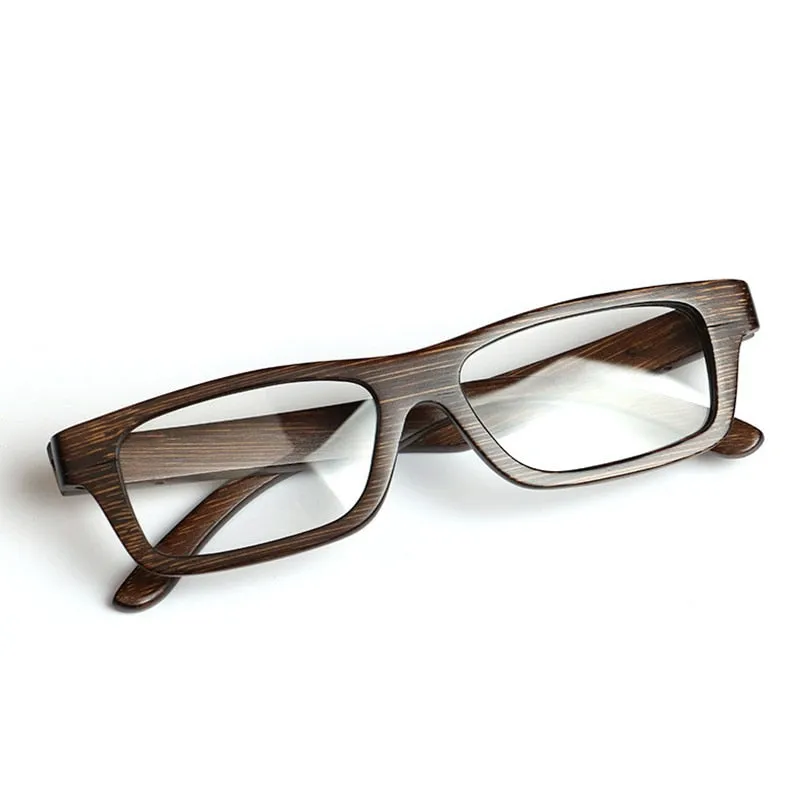 Hdcrafter Unisex Full Rim Square Bamboo Wood Frame Eyeglasses 56190