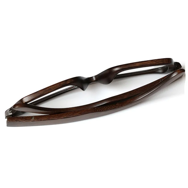 Hdcrafter Unisex Full Rim Square Bamboo Wood Frame Eyeglasses 56190
