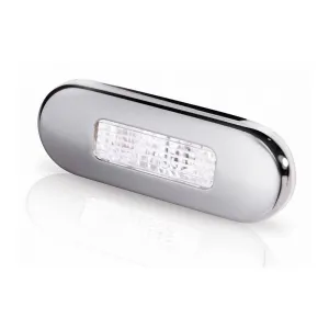 Hella Marine LED Oblong Step Light with Stainless Steel Rim - 12/24V