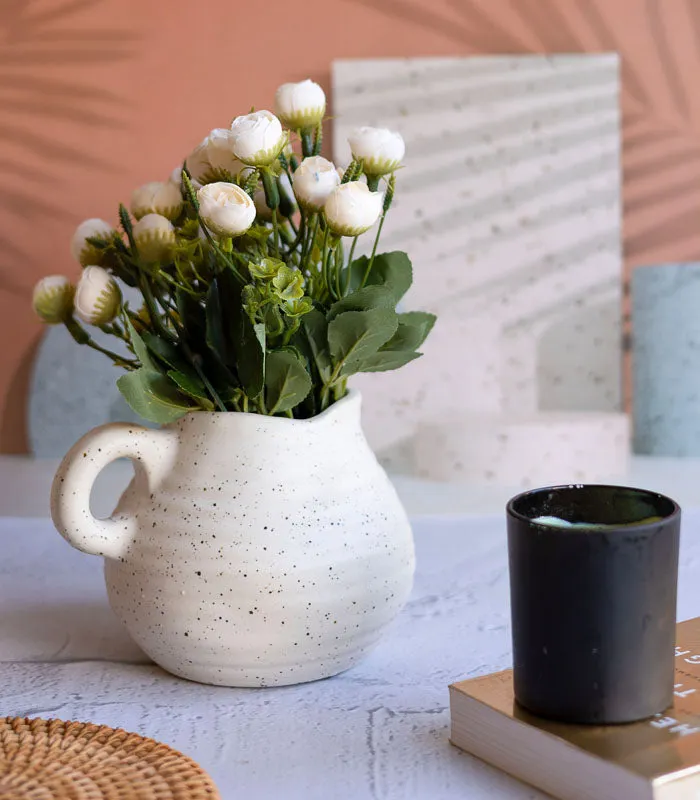Ivory Speckled Jug Vase