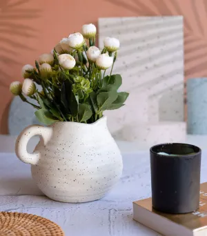 Ivory Speckled Jug Vase