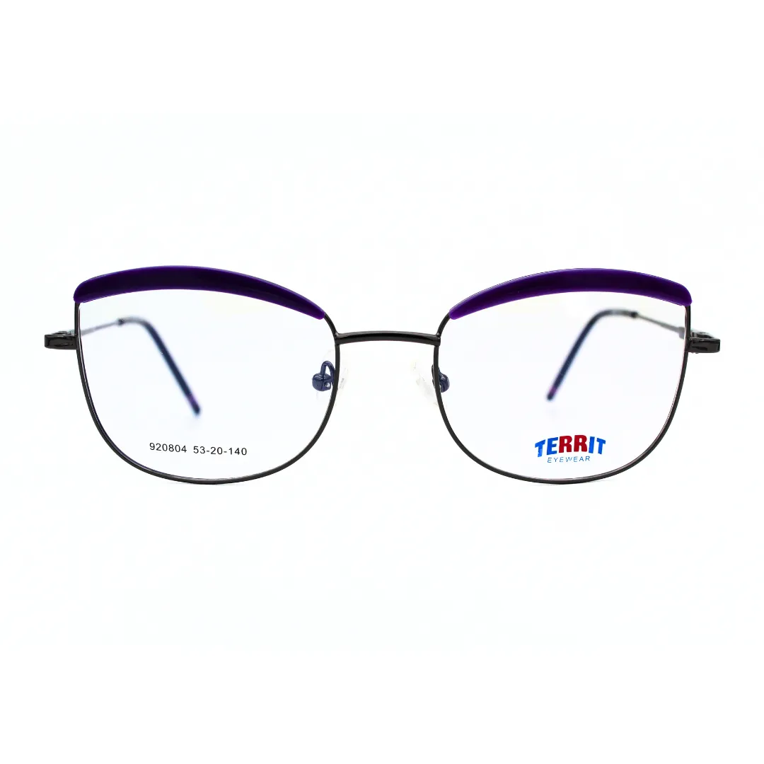 Jubleen's Frame Metal Cat Eye Territ 920804 Cat Eye Purple Eye Glass - Gunmetal Black Make a Statement with These Bold and Stylish Cat Eye Frames