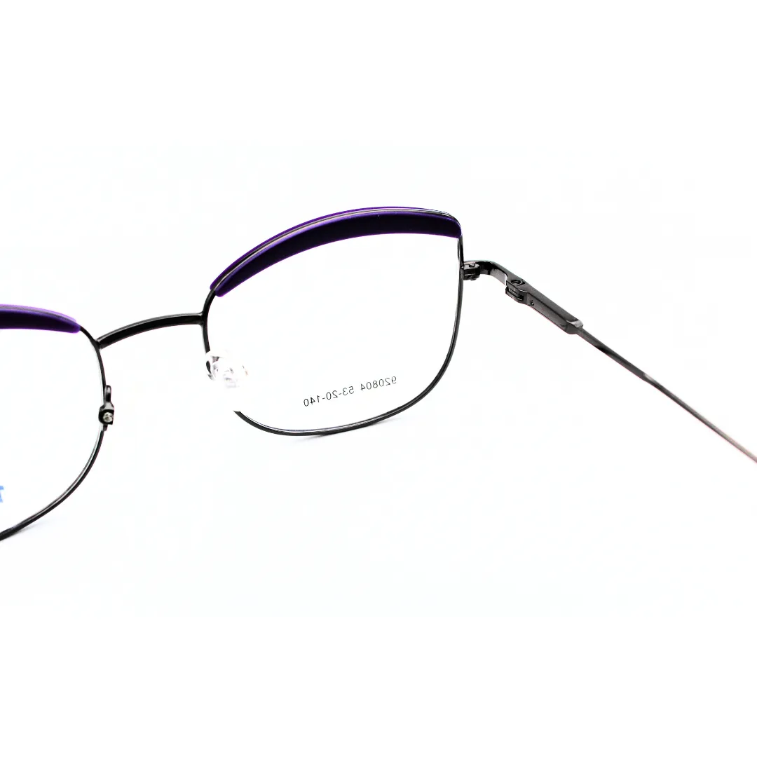 Jubleen's Frame Metal Cat Eye Territ 920804 Cat Eye Purple Eye Glass - Gunmetal Black Make a Statement with These Bold and Stylish Cat Eye Frames
