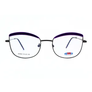Jubleen's Frame Metal Cat Eye Territ 920804 Cat Eye Purple Eye Glass - Gunmetal Black Make a Statement with These Bold and Stylish Cat Eye Frames