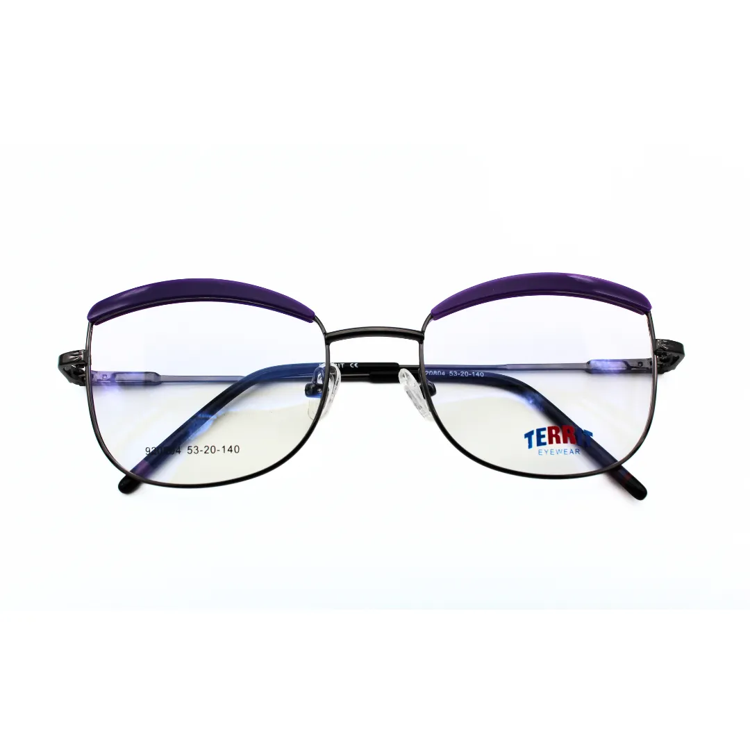 Jubleen's Frame Metal Cat Eye Territ 920804 Cat Eye Purple Eye Glass - Gunmetal Black Make a Statement with These Bold and Stylish Cat Eye Frames