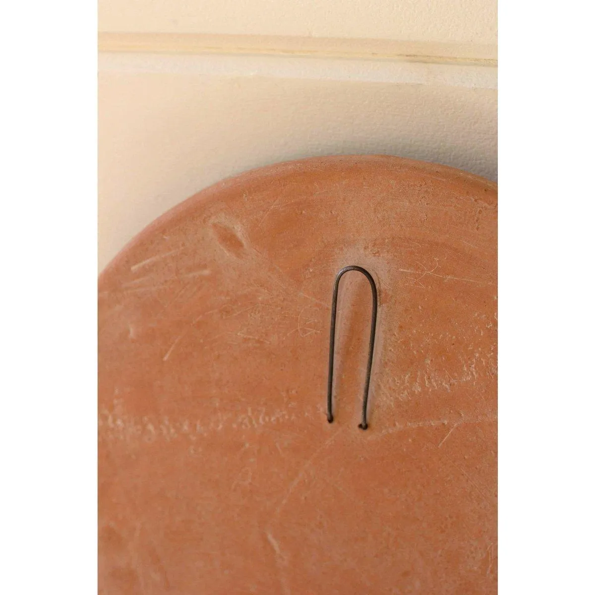 Kalalou - SET OF 3 CLAY WALL HANGING PLATES WITH ETCHED FACE DETAIL - H4262
