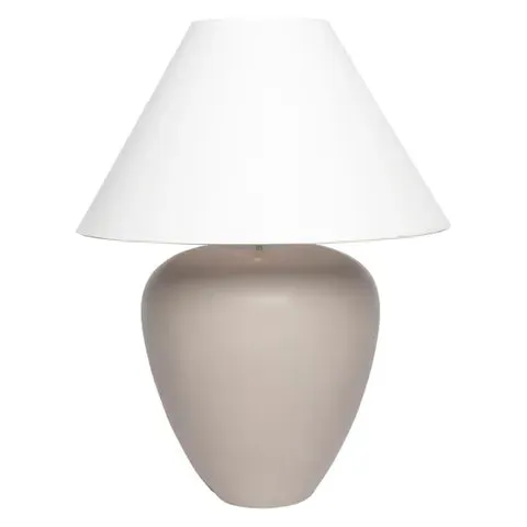 Lamp Ceramic Natural Base White Shade