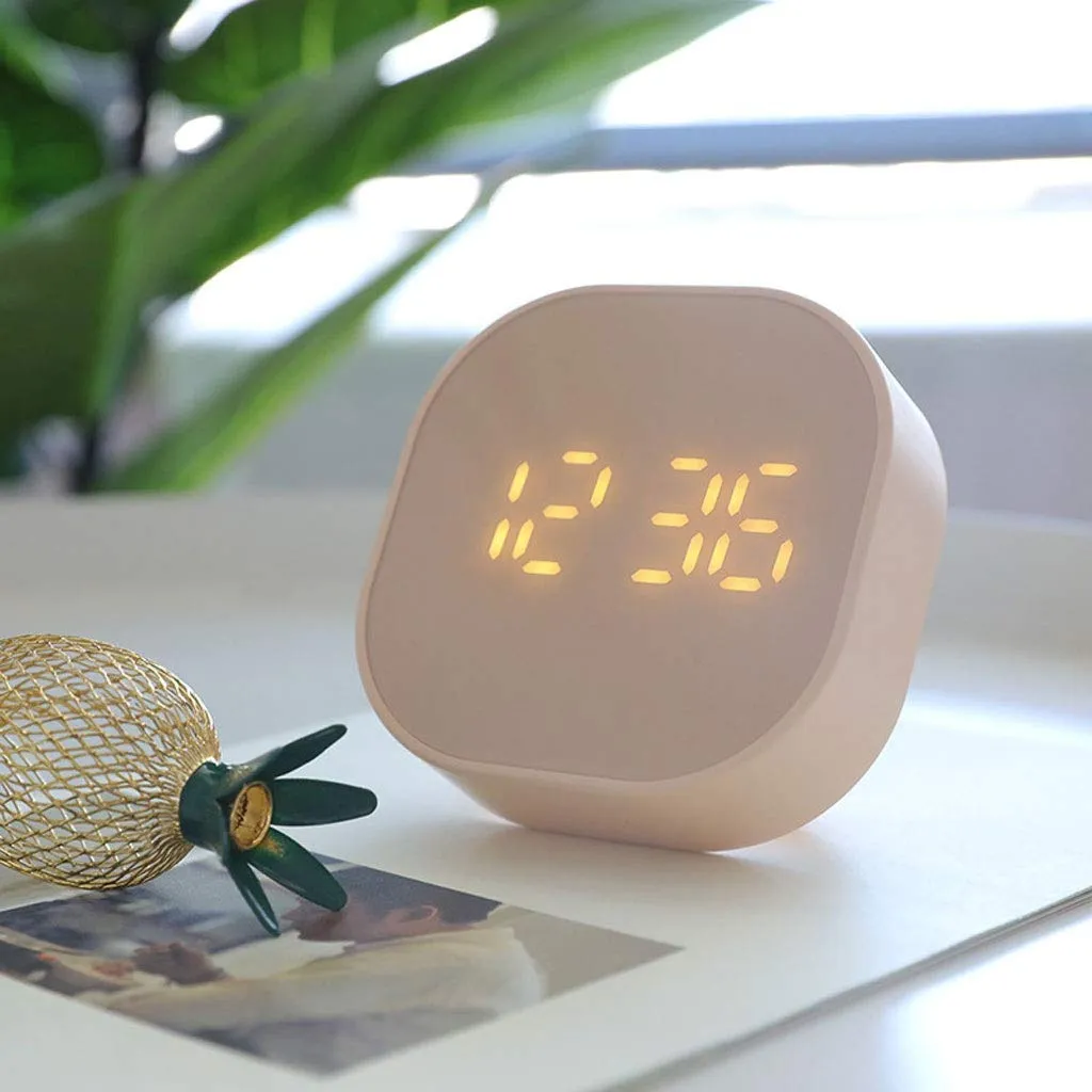 LVTFCO Cute 3.2 Inch Student Smart Cube Mini Multi-Function Digital Small Desk Clock Tabletop Decorative Clock