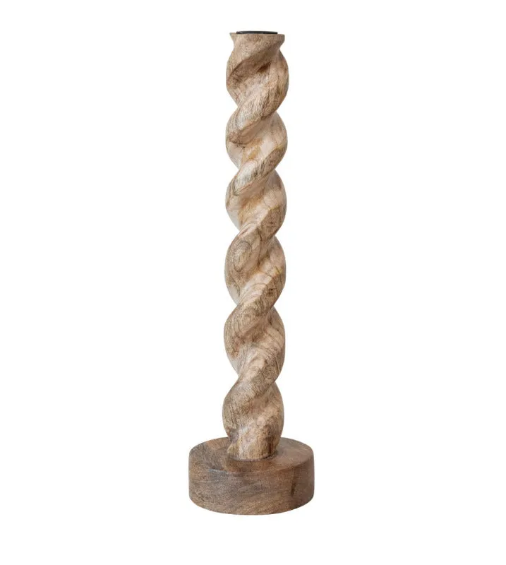 Mango Wood Twisted Taper Holder